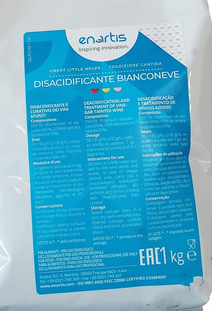 Enartis Disacidificante Bianco Neve - rūgštingumą mažinanti priemonė 13 g./25l