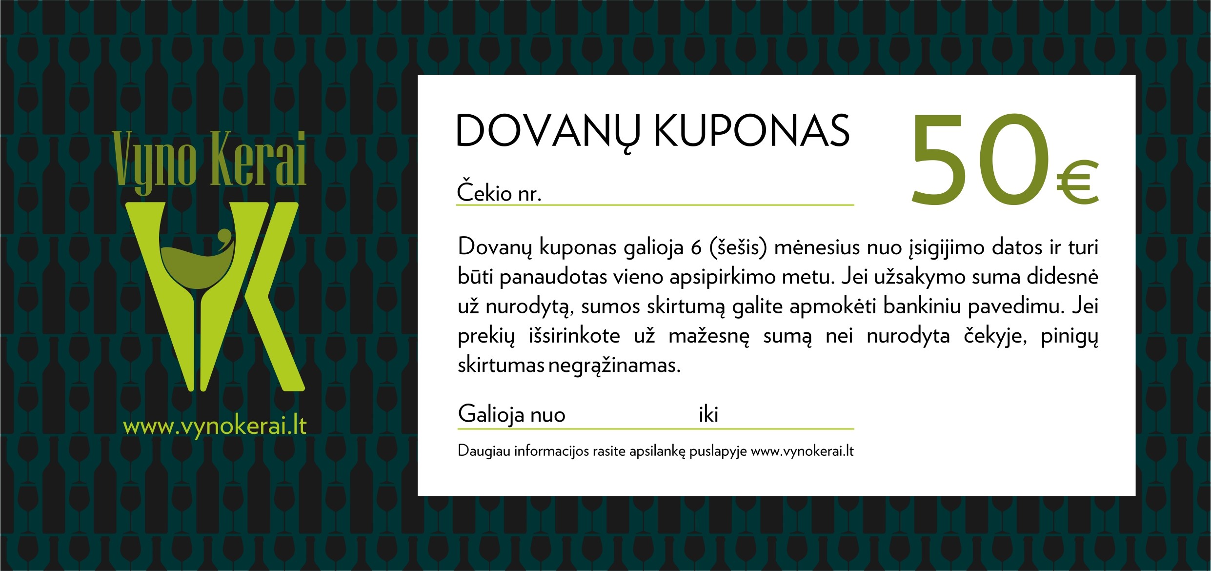 Dovanų kuponas 50 eur.